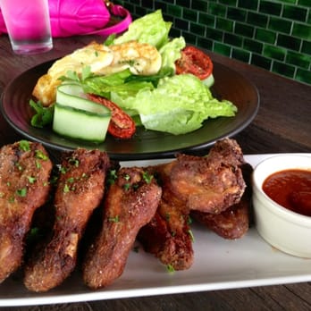 At Sixes and Sevens - Chicken wings and haloumi salad - Restaurants Near Me - Fortitude Valley, QLD At Sixes and Sevens - Chicken wings and haloumi salad - Restaurants Near Me - Fortitude Valley, QLD