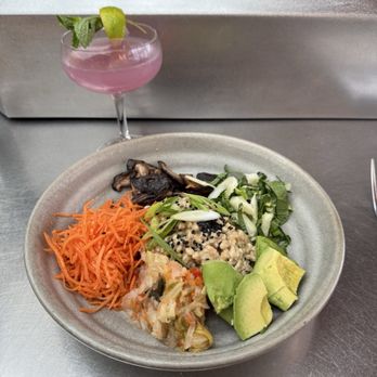 Cindy's Rooftop - Barley Bowl with Smoke & Mirrors Cocktail - New American Near Me - Chicago, Illinois