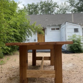 This Old Wood - a picnic table in front of a house - Flooring Near Me - Pflugerville, Texas