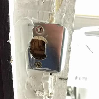 Complete Door And Lock - this is how Tim installed the strike plate into the door frame - Keys & Locksmiths Near Me - Toronto, Ontario