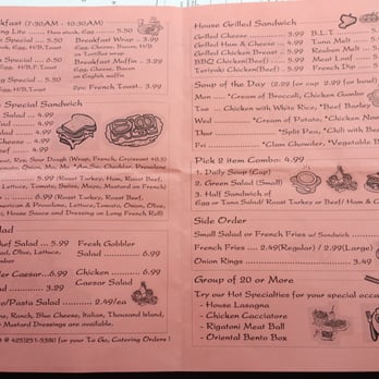 Chestnut Cafe - Menu - Sandwiches Near Me - Kent, Washington