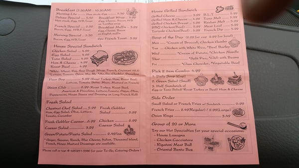 Menu photo 8 Chestnut Cafe Kent, WA