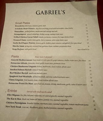 Menu photo 2 Gabriel's Eureka, CA
