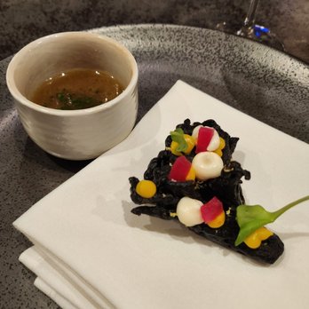 Luthun - Black ink maitake with umeboshi tea - New American Near Me - New York, New York