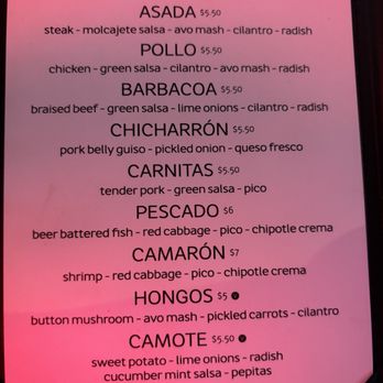 Kalaveras - I ordered 2 hongos and one Camote. They shouldn't list the other ingredients if each taco only comes with the first ingredient only. - Mexican Near Me - Chula Vista, California Kalaveras - I ordered 2 hongos and one Camote. They shouldn't list the other ingredients if each taco only comes with the first ingredient only. - Mexican Near Me - Chula Vista, California