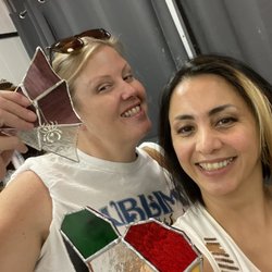 Unleashed Pet Grooming School - Jackie and I at an artistic glass studio