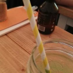 Even the drinking straw is made from recyclable materials.