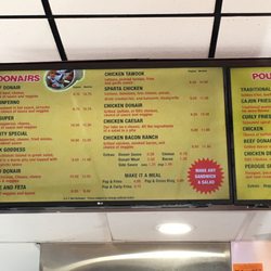 Liberty Donairs - Donairs menu