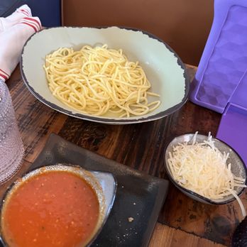 Rosemary Bistro Cafe - Kids spaghetti with sauce and cheese on the side - French Near Me - Washington, DC, District of Columbia Rosemary Bistro Cafe - Kids spaghetti with sauce and cheese on the side - French Near Me - Washington, DC, District of Columbia