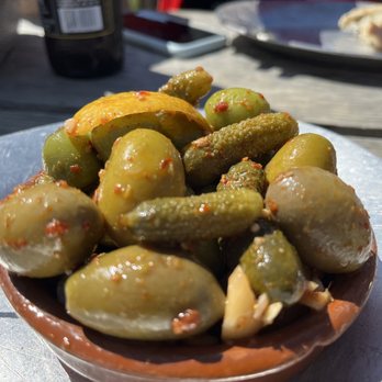 Hog Island Oyster - Olives and gerkins - Seafood Near Me - Marshall, California Hog Island Oyster - Olives and gerkins - Seafood Near Me - Marshall, California