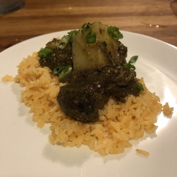 R Kitchen - Ribeye with salsa verde over rice - New American Near Me - Charleston, South Carolina R Kitchen - Ribeye with salsa verde over rice - New American Near Me - Charleston, South Carolina