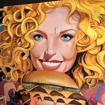 Bae's Burgers - Mural on the wall at the entrance/exit - Burgers Near Me - Mooresville, North Carolina Bae's Burgers - Mural on the wall at the entrance/exit - Burgers Near Me - Mooresville, North Carolina