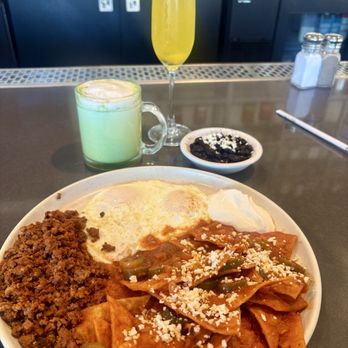 Garden's Gate Cafe - spicy chilaquiles w chorizo, beans on the side - Breakfast & Brunch Near Me - San Jose, California Garden's Gate Cafe - spicy chilaquiles w chorizo, beans on the side - Breakfast & Brunch Near Me - San Jose, California