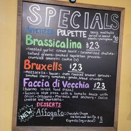 Specials menu Specials menu
