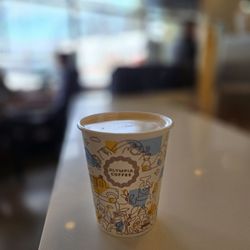 Olympia Coffee - 12oz Cafe au lait with almond milk. $4.06