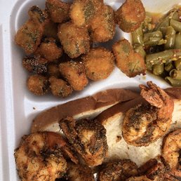 Shrimp combo with okra and green beans.