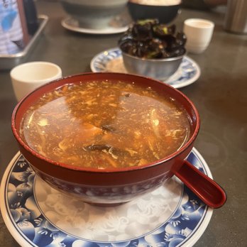 Joy - Hot & Sour Soup, Woodear Mushrooms in back - Taiwanese Near Me - Los Angeles, California Joy - Hot & Sour Soup, Woodear Mushrooms in back - Taiwanese Near Me - Los Angeles, California