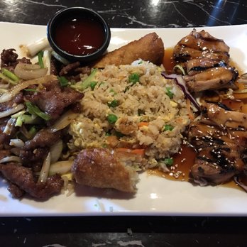 Oriental Garden - Lunch special Mongolian beef, teriyaki chicken with egg rolls. - Chinese Near Me - Anchorage, Alaska