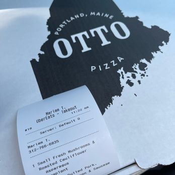 OTTO - a pizza box with a receipt on it - Pizza Near Me - Brookline, Massachusetts