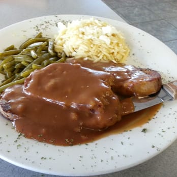 Mamas Kitchen - Three slices of delicious homemade meatloaf with brown gravy, orzo rice with feta cheese, green beans, and a side Greek salad. - Breakfast & Brunch Near Me - Tampa, Florida Mamas Kitchen - Three slices of delicious homemade meatloaf with brown gravy, orzo rice with feta cheese, green beans, and a side Greek salad. - Breakfast & Brunch Near Me - Tampa, Florida
