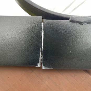 Fencing South Florida - gate delivered with crack all the way through. There was a seam when in fact they should have used one piece but they welded peices instead - Fences & Gates Near Me - Lantana, Florida