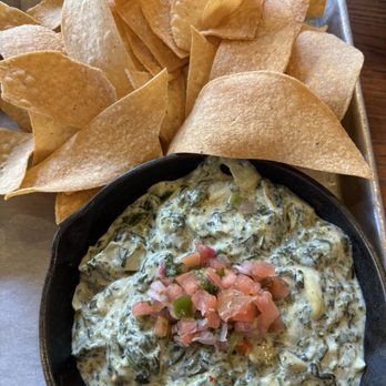 Saltgrass Steak House - Spinach / artichoke dip with chips - Seafood Near Me - Las Vegas, Nevada