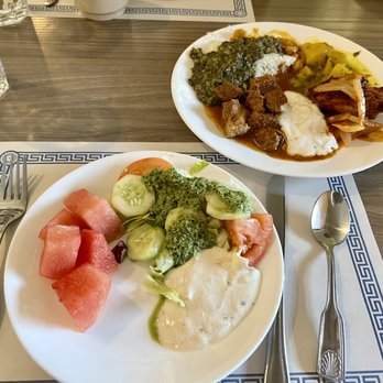 India Palace - Watermelon & side salad w cilantro dressing - Indian Near Me - Phoenix, Arizona