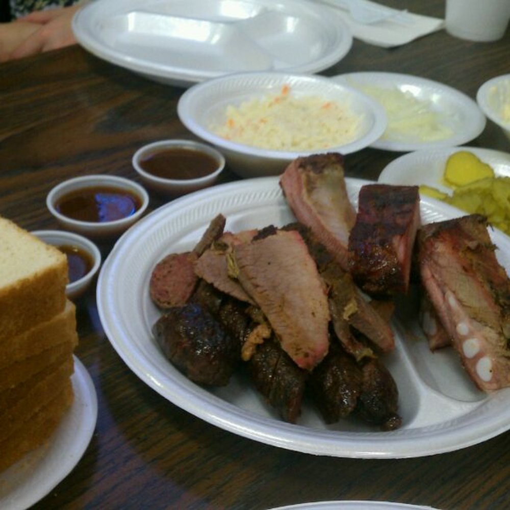 Longorias BBQ - brisket sausage, ribs, and brisket with potato salad and mayo coleslaw - Barbeque Near Me - Fort Worth, Texas Longorias BBQ - brisket sausage, ribs, and brisket with potato salad and mayo coleslaw - Barbeque Near Me - Fort Worth, Texas