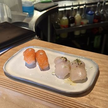 SUSHI-SAN - Faroe Islands Salmon and Hokkaido Scallop + Nori Butter - Sushi Bars Near Me - Chicago, Illinois
