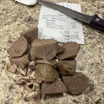 Koba cafe - Chicken fat and gristle plum meat balls with large gristle chunks. Paid extra for a 1/3 cup of chicken. So disappointing - Vietnamese Near Me - Vienna, West Virginia Koba cafe - Chicken fat and gristle plum meat balls with large gristle chunks. Paid extra for a 1/3 cup of chicken. So disappointing - Vietnamese Near Me - Vienna, West Virginia