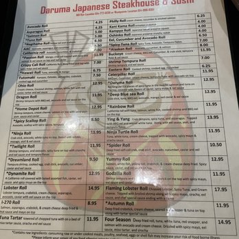 Daruma - Menu 5/21 - Japanese Near Me - Hilliard, Ohio