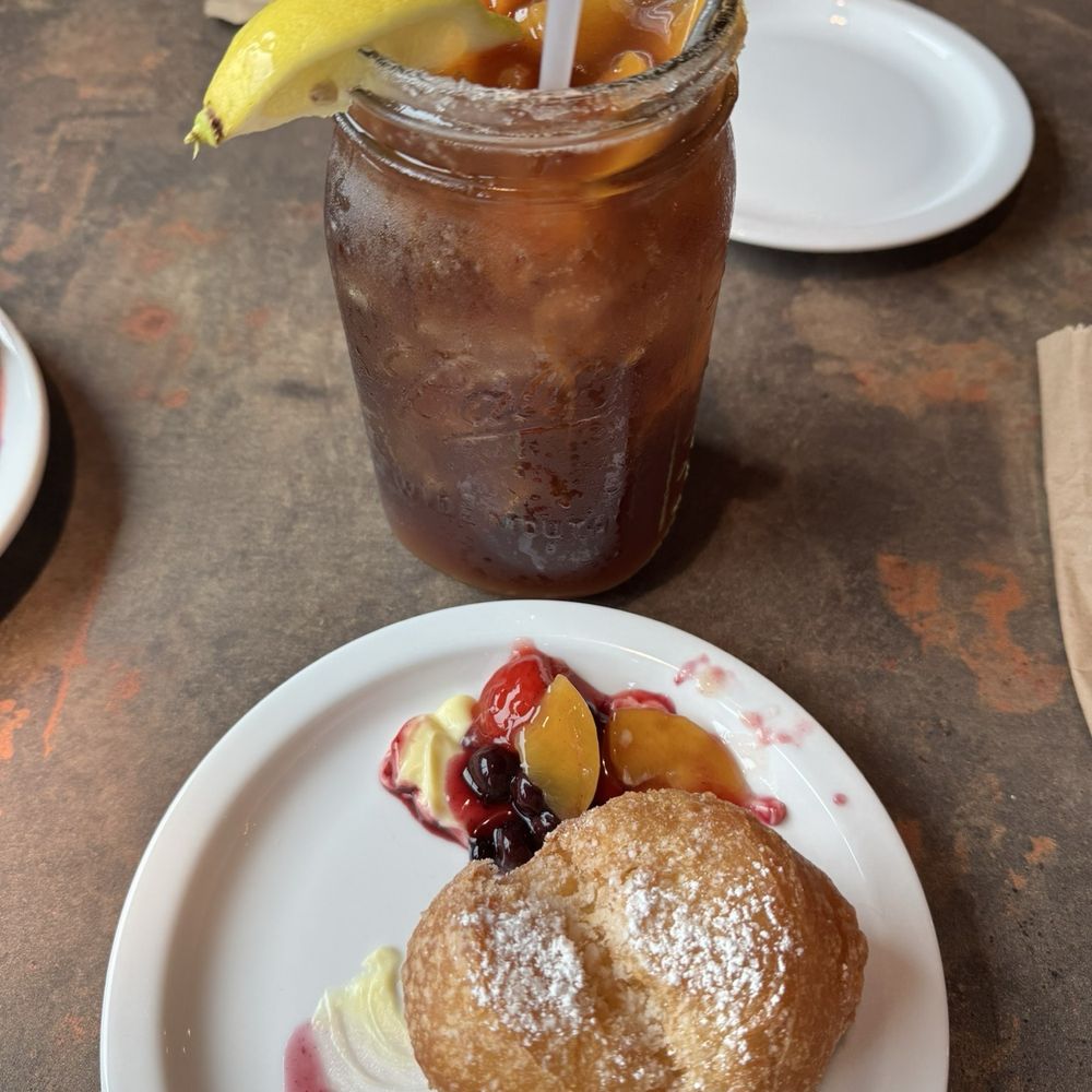 Huckleberry's - Beignet with fruit toppings - Breakfast & Brunch Near Me - Arlington, Texas Huckleberry's - Beignet with fruit toppings - Breakfast & Brunch Near Me - Arlington, Texas