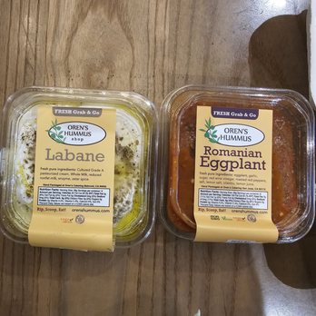 Oren’s Hummus - My sides - Labane & Romanian Eggplant - Mediterranean Near Me - Los Gatos, California