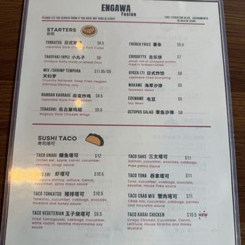 Engawa Fusion - Menu-March 2026 - Sushi Bars Near Me - Sacramento, California