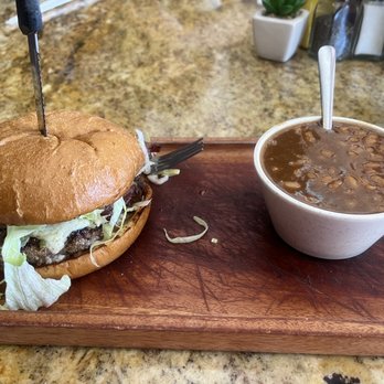 SOB Burgers - SOB Burger with Baked Beans - Burgers Near Me - Bradenton, Florida