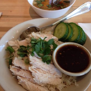 Lung Yai Thai Tapas - Khao man gai with side soup, simple, fresh, light and delicious. I skipped the sauce (quite spicy) - Tapas/Small Plates Near Me - Miami, Florida Lung Yai Thai Tapas - Khao man gai with side soup, simple, fresh, light and delicious. I skipped the sauce (quite spicy) - Tapas/Small Plates Near Me - Miami, Florida