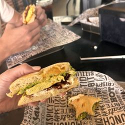 4 Man Scramble on a Jalapeño&Cheese bagel