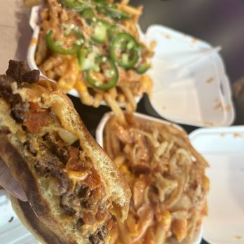 Hotline Burger - Hotline burger and fries customized with jalapeños and friend onions. - Burgers Near Me - Houston, Texas Hotline Burger - Hotline burger and fries customized with jalapeños and friend onions. - Burgers Near Me - Houston, Texas