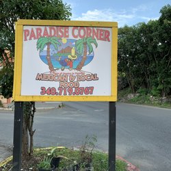 Paradise Corner - Outside the Paradise Corner, near the curb.  This establishment is located just outside of Christiansted town, but before gallows bay.