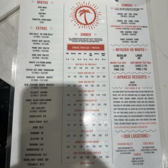 Cal Shabu - Other than this fine print, there is no other verbal explanation or visible sign anywhere in the restaurant to warn us. - Japanese Near Me - Fountain Valley, California
