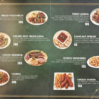 Afsona - Menu of lagman, etc. in August 2026 - Mediterranean Near Me - Pittsburgh, Pennsylvania