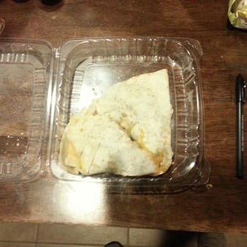 Miguel's Jr - This is their SIX DOLLAR quesadilla! Tastes even worse than it looks. I threw it out. - Mexican Near Me - Menifee, California Miguel's Jr - This is their SIX DOLLAR quesadilla! Tastes even worse than it looks. I threw it out. - Mexican Near Me - Menifee, California
