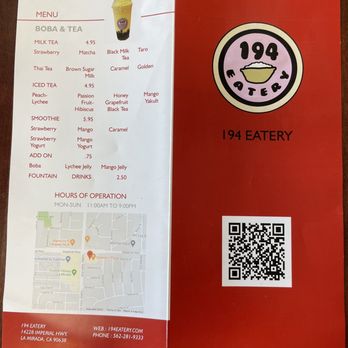194 Eatery - Front and back menu - Asian Fusion Near Me - La Mirada, California 194 Eatery - Front and back menu - Asian Fusion Near Me - La Mirada, California
