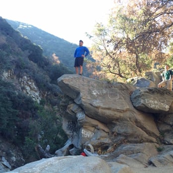 Hermit Falls - Top of a rock above the cliff ~ - Hiking Near Me - Arcadia, California Hermit Falls - Top of a rock above the cliff ~ - Hiking Near Me - Arcadia, California
