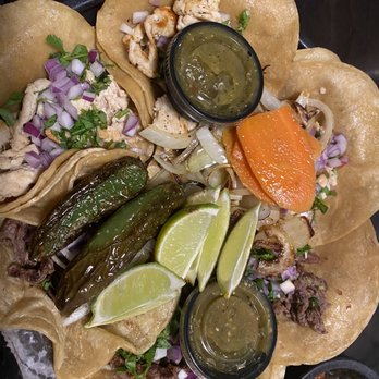 Tequila Sunrise - 6 Taco platter - 3 steak and 3 chicken - Mexican Near Me - Fishers, Indiana Tequila Sunrise - 6 Taco platter - 3 steak and 3 chicken - Mexican Near Me - Fishers, Indiana