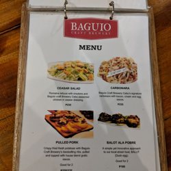 Baguio Brewery - Menu