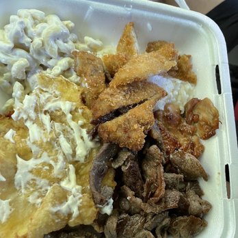 A1 Hawaiian BBQ - Bento - BBQ beef and chicken, chicken katsu, and fried fish. With 2 scoop rice and 1 scoop rice, as it's supposed to be. - Hawaiian Near Me - Kent, Washington A1 Hawaiian BBQ - Bento - BBQ beef and chicken, chicken katsu, and fried fish. With 2 scoop rice and 1 scoop rice, as it's supposed to be. - Hawaiian Near Me - Kent, Washington