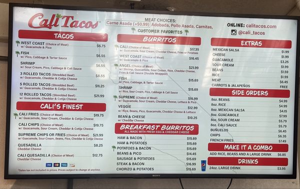 Menu photo 1 Cali Tacos Orange, CA Menu photo 1 Cali Tacos Orange, CA