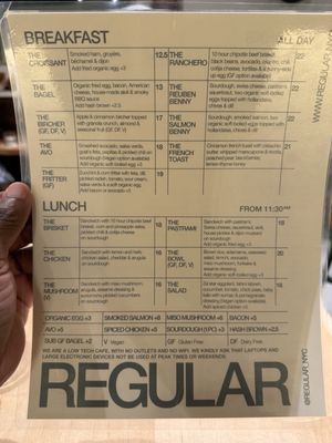 Menu photo 1 Regular NYC New York, NY Menu photo 1 Regular NYC New York, NY