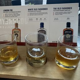 Samplers of their old-fashioned drinks. Very inventive.